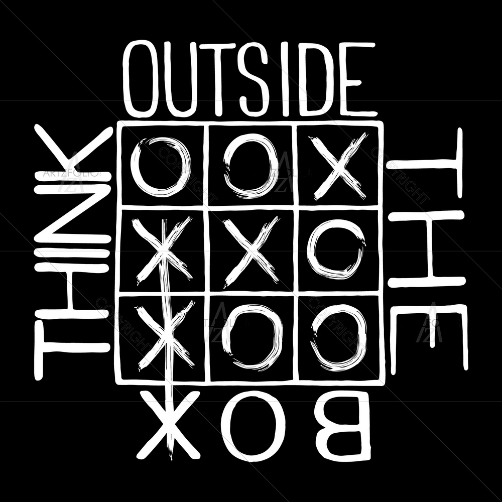 Think Outside The Box Calligraphic Quote — Business custom art by ArtzFolio