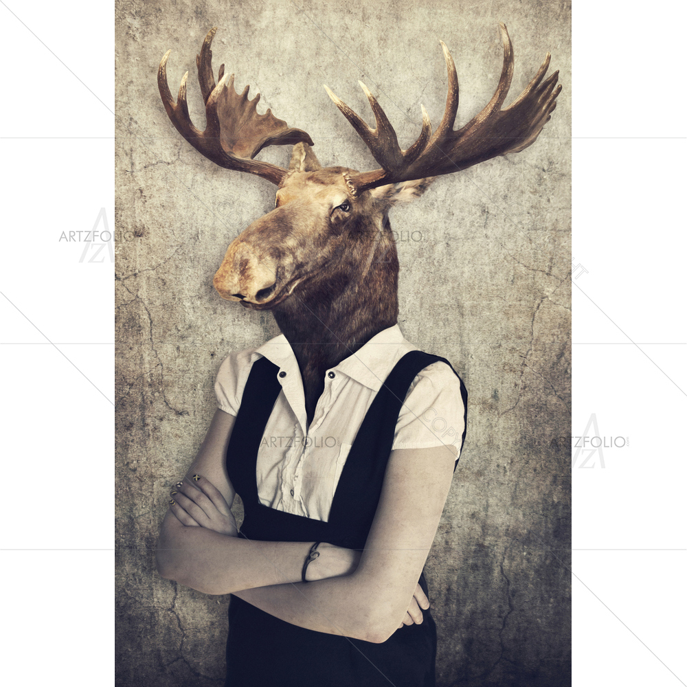 Moose in Clothes — custom-size art design 5011617