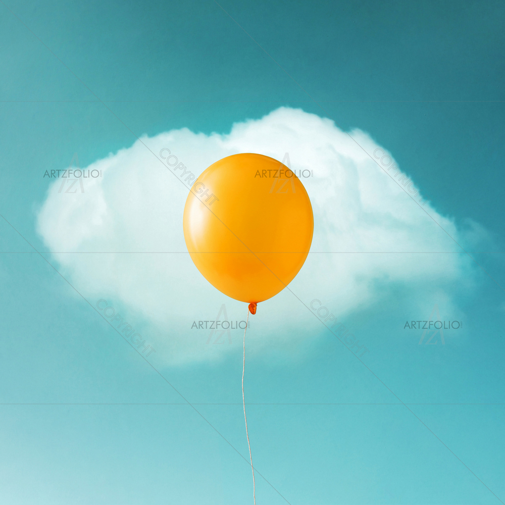 Yellow Balloon in Sky — custom-size art design 5011633