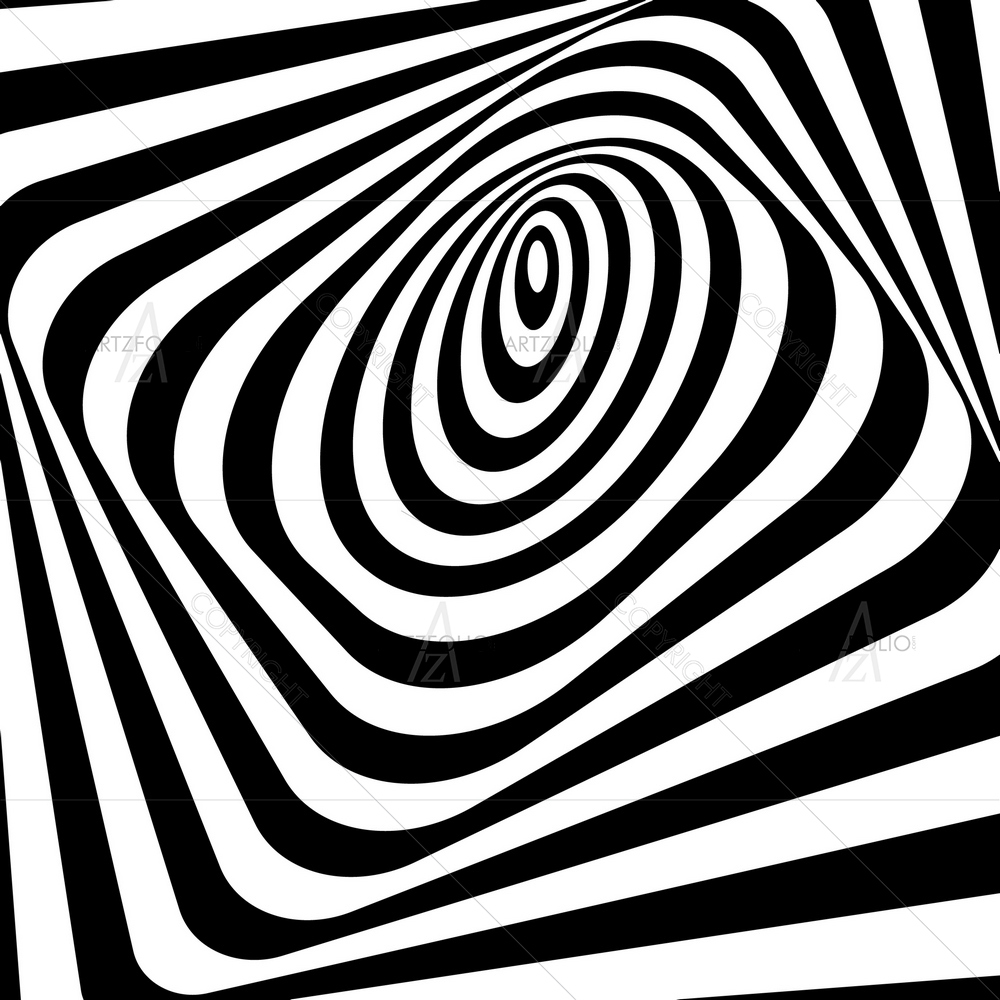 3D Monochrome Distorted Stripes — custom-size art design 5011651
