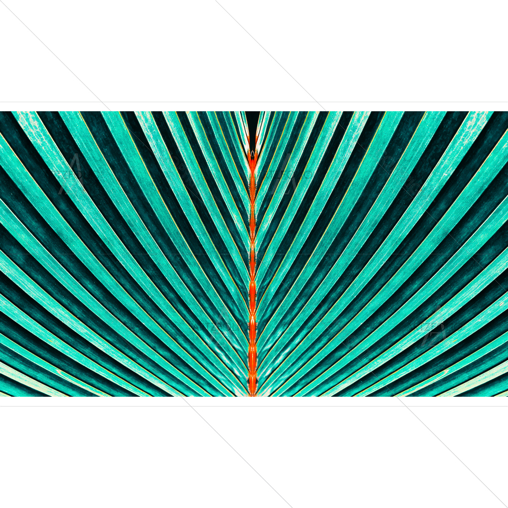 Green Striped Palm Leaf — Abstract custom art by ArtzFolio