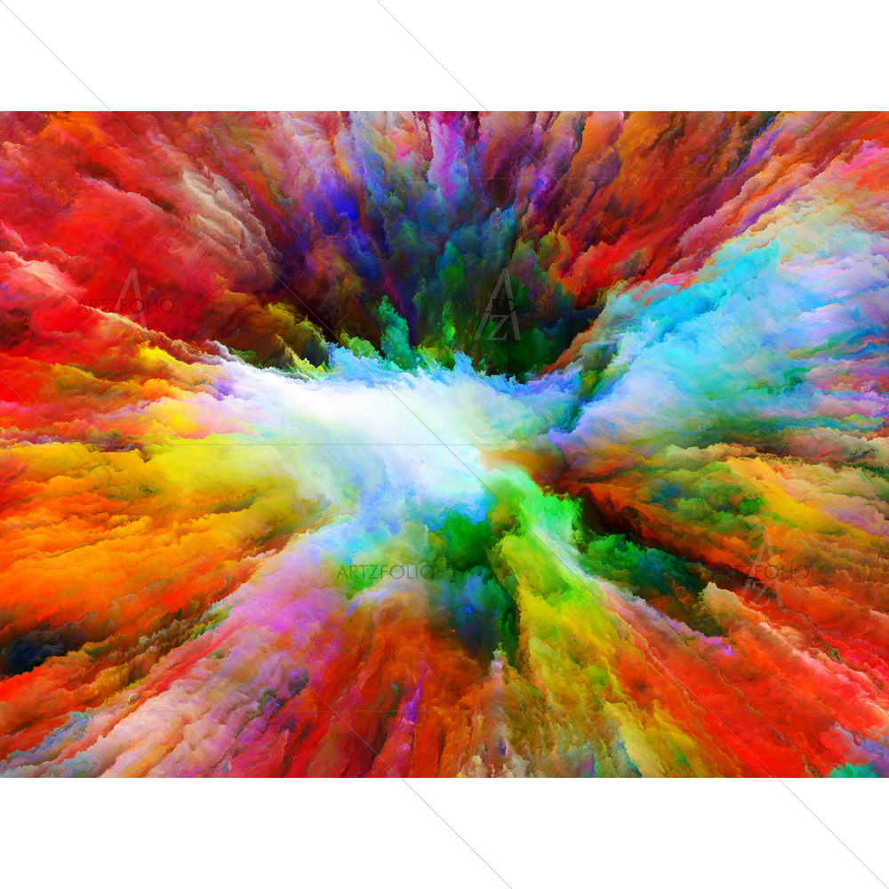 Abstract Fractal Color Splash D1 — Abstract custom art by ArtzFolio