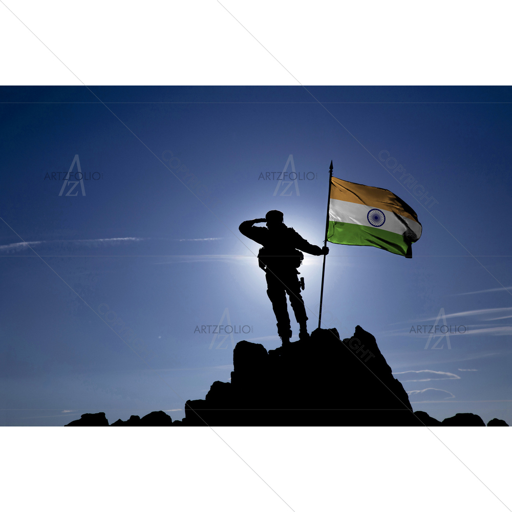 Soldiers on top With Indian Flag — Flags custom art by ArtzFolio