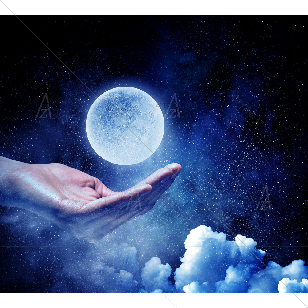 Hand Holding Moon — Abstract custom art by ArtzFolio