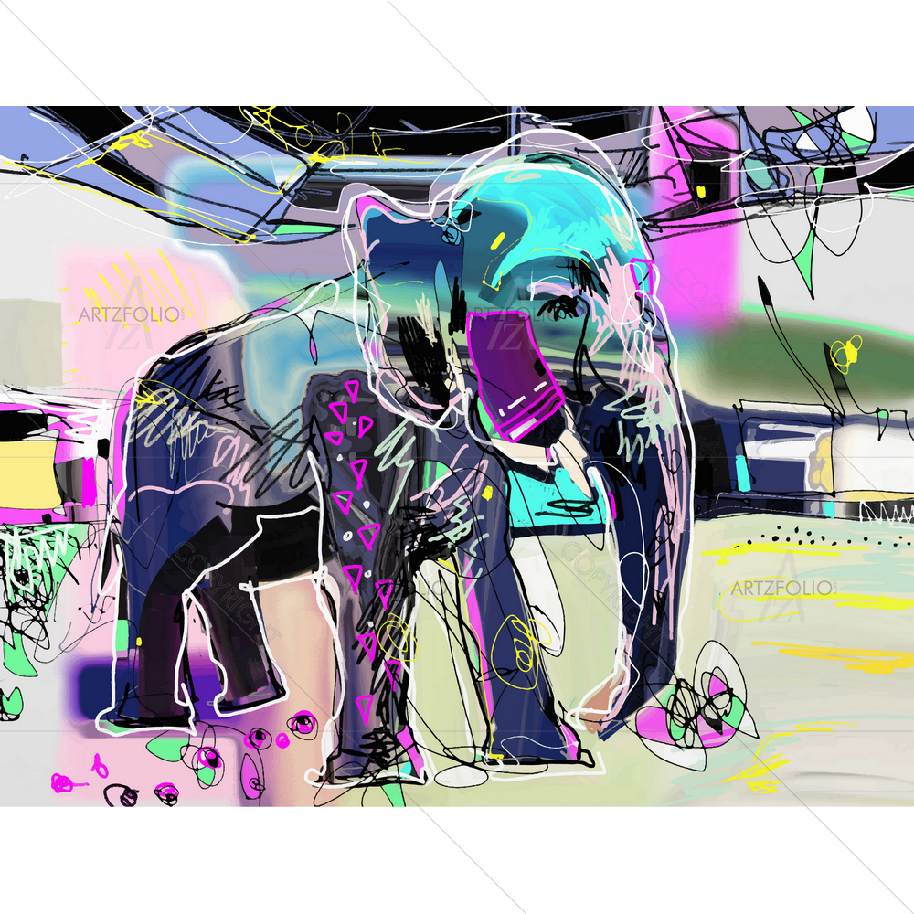 Indian Elephant Memphis — Devotional custom art by ArtzFolio