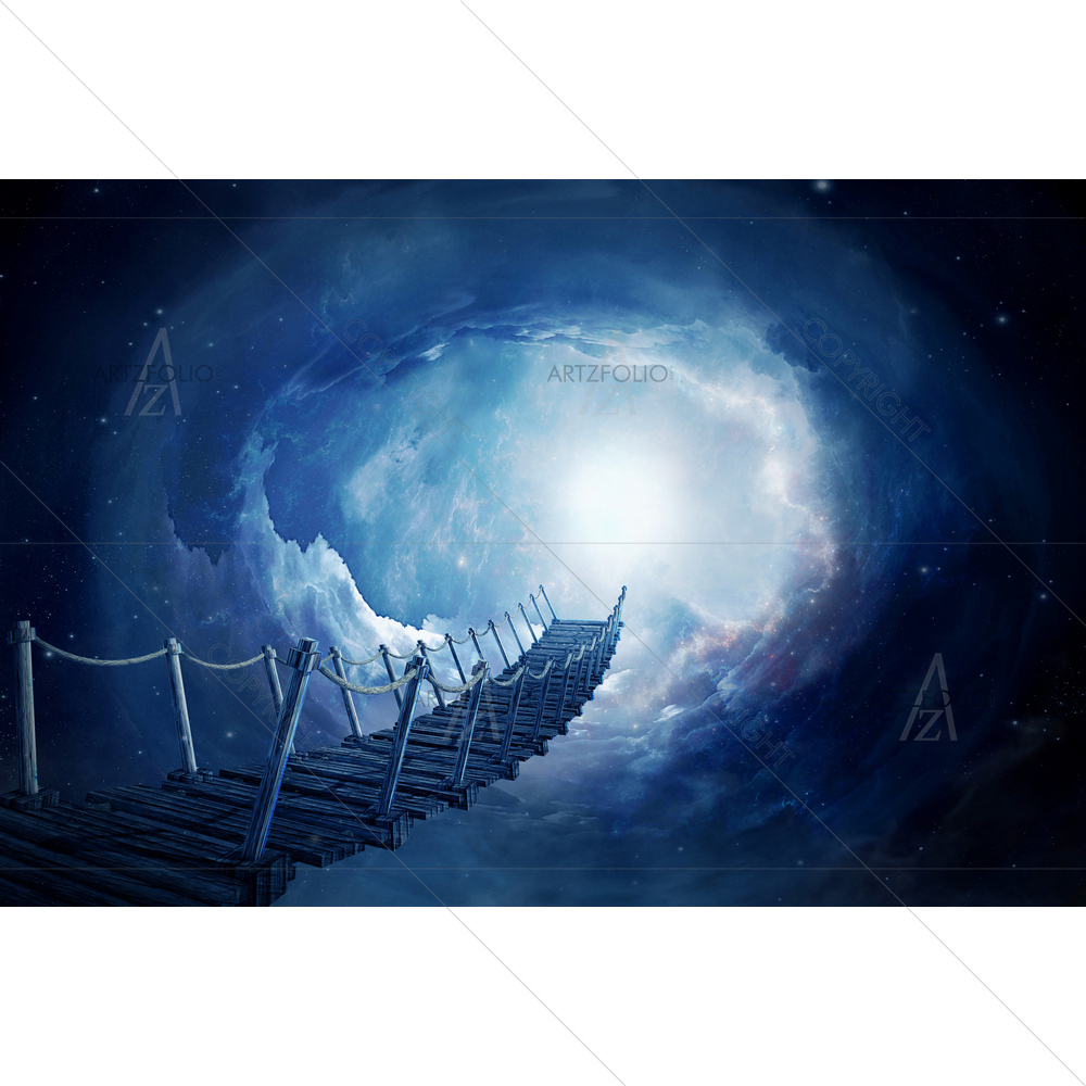 3D Bridge in Space — Fantasy custom art by ArtzFolio