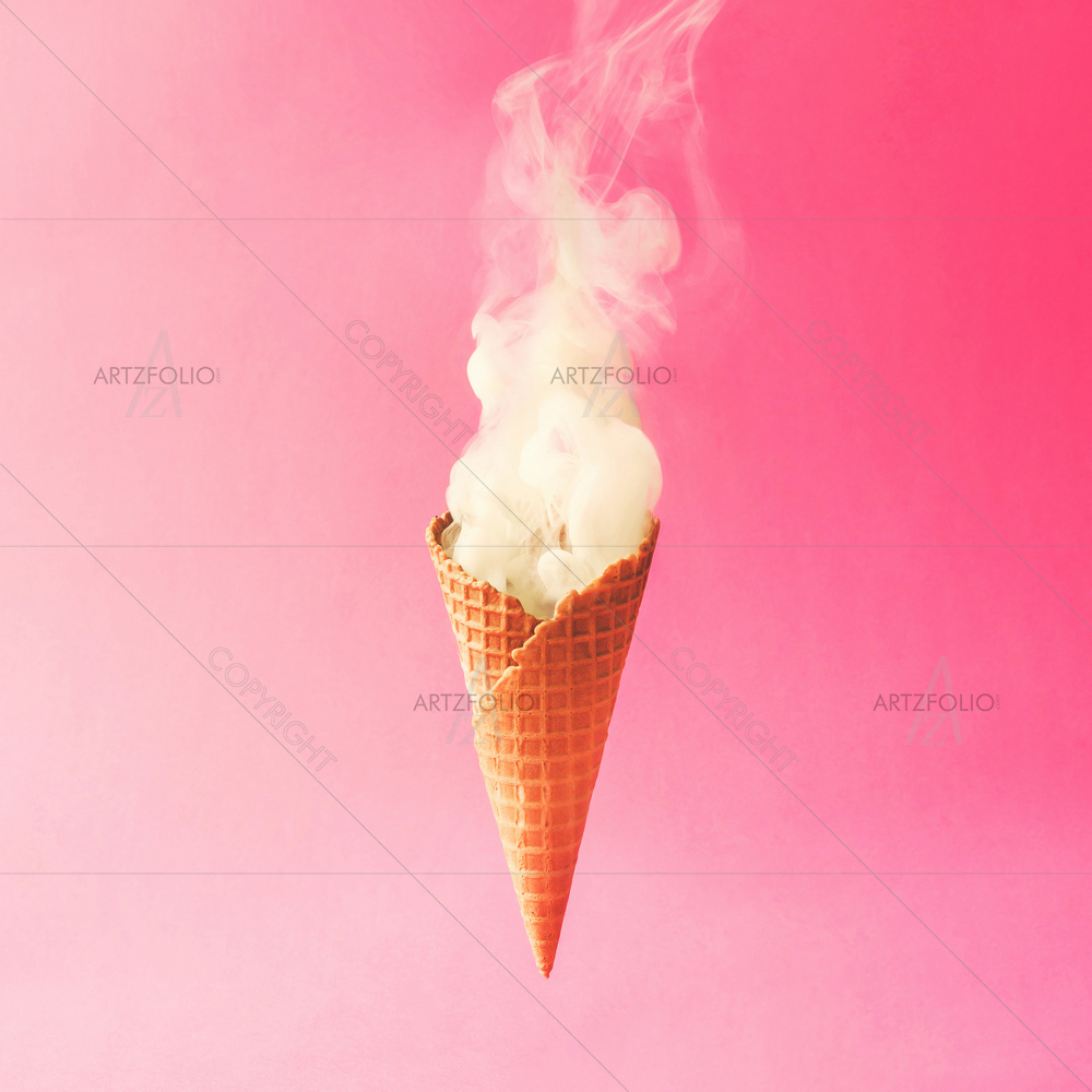 Ice Cream Cone with Smoke — Abstract custom art by ArtzFolio