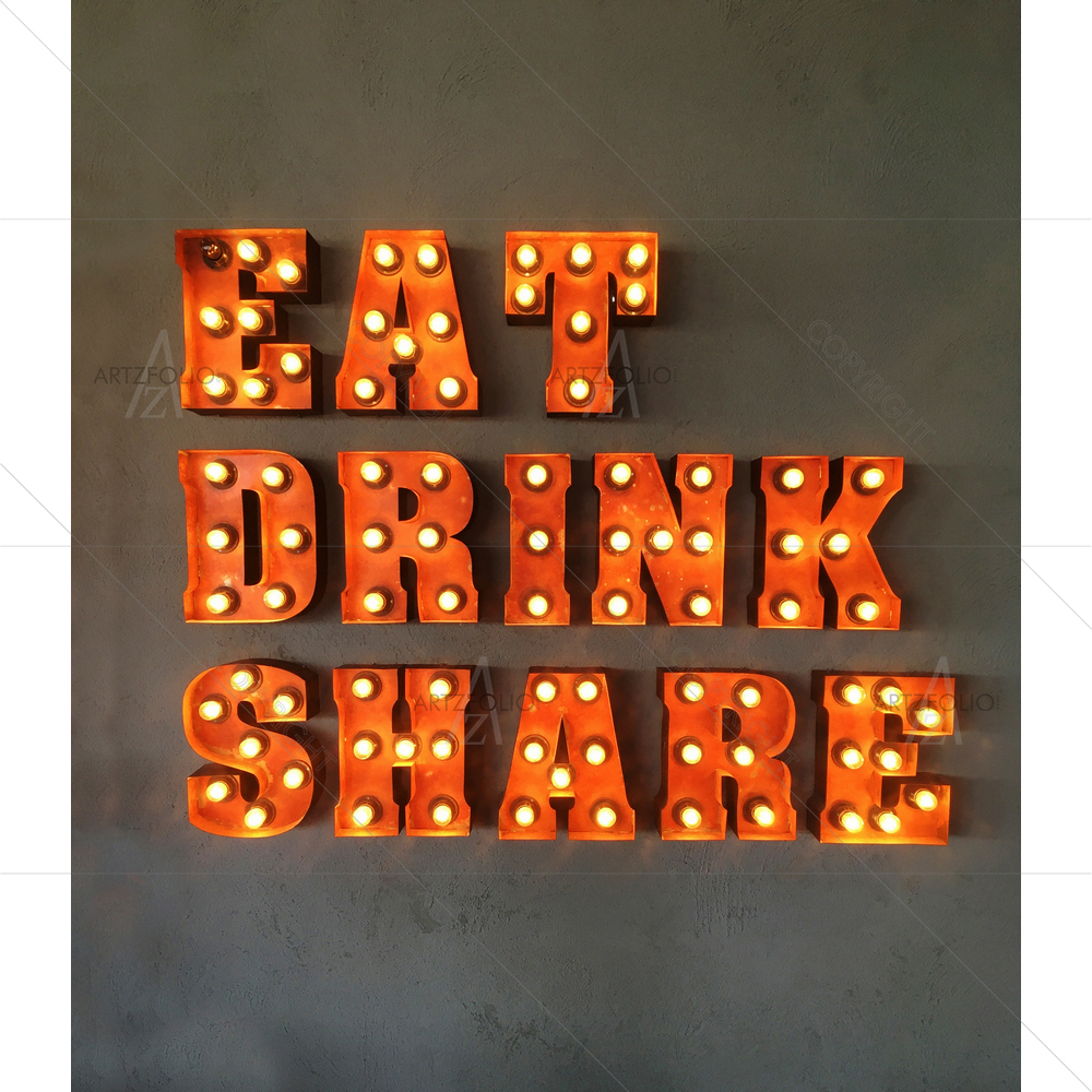 Eat And Drink Neon Sign — Alphabets custom art by ArtzFolio