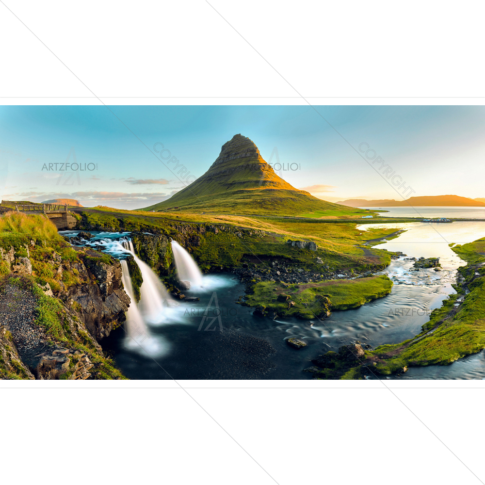 Kirkjufell Mountain And its Waterfall — Devotional custom art by ArtzFolio