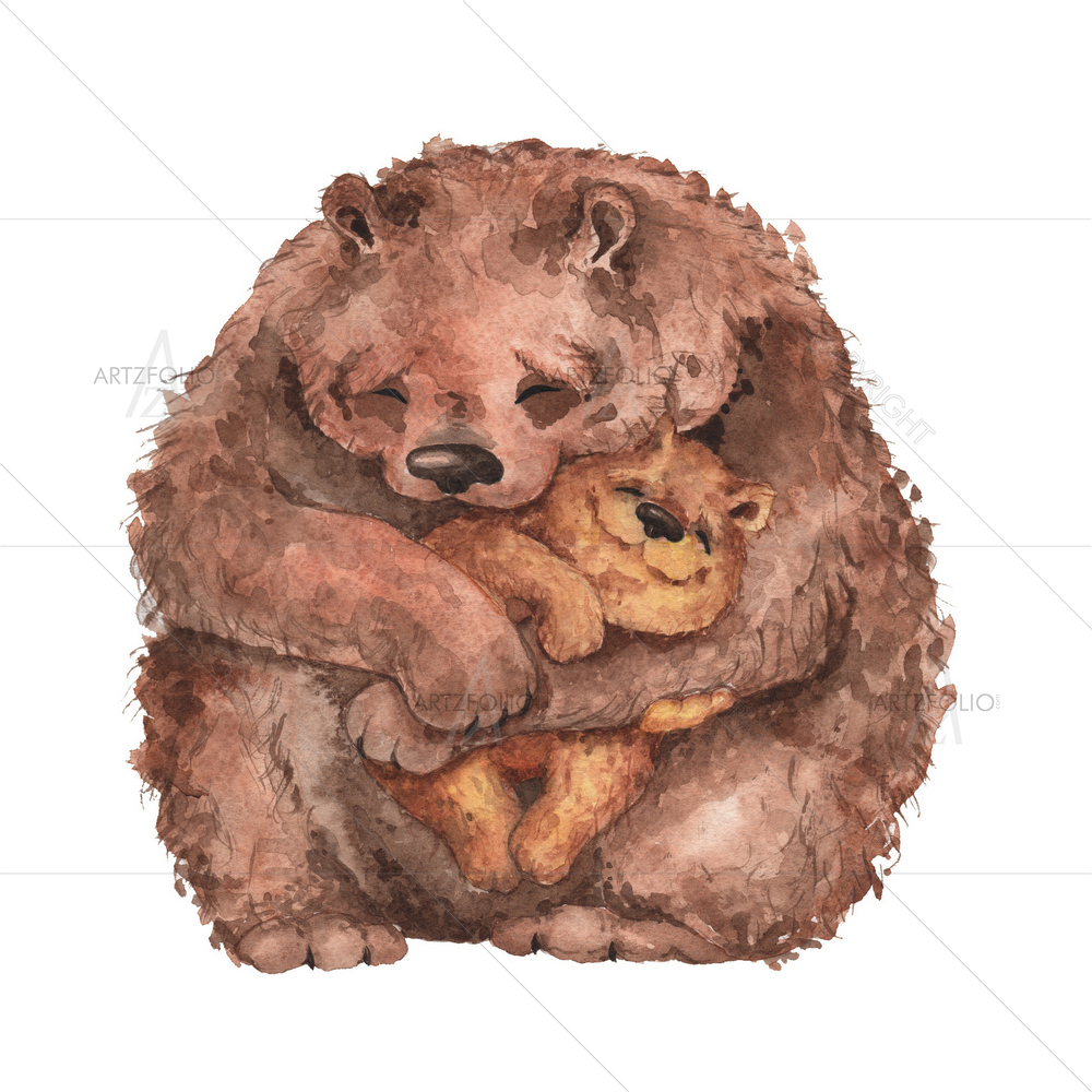 Mom and Baby Bear — custom-size art design 5011744