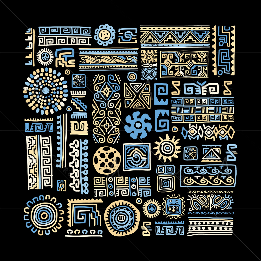 Ethnic Ornament Design D2 — custom-size art design 5011752