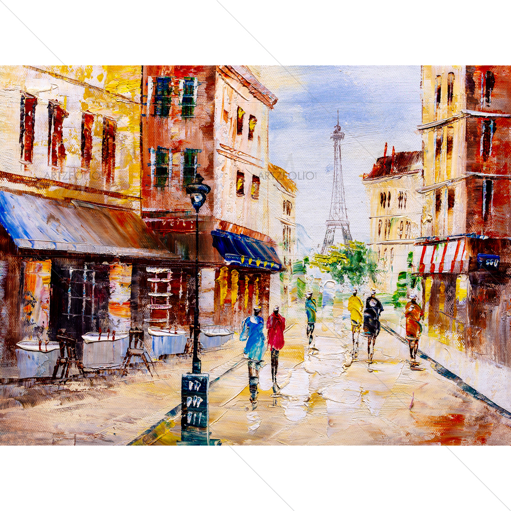 Street View of Paris, Italy D11 — custom-size art design 5011755