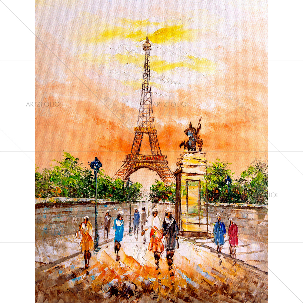 Street View of Paris, Italy D12 — custom-size art design 5011757