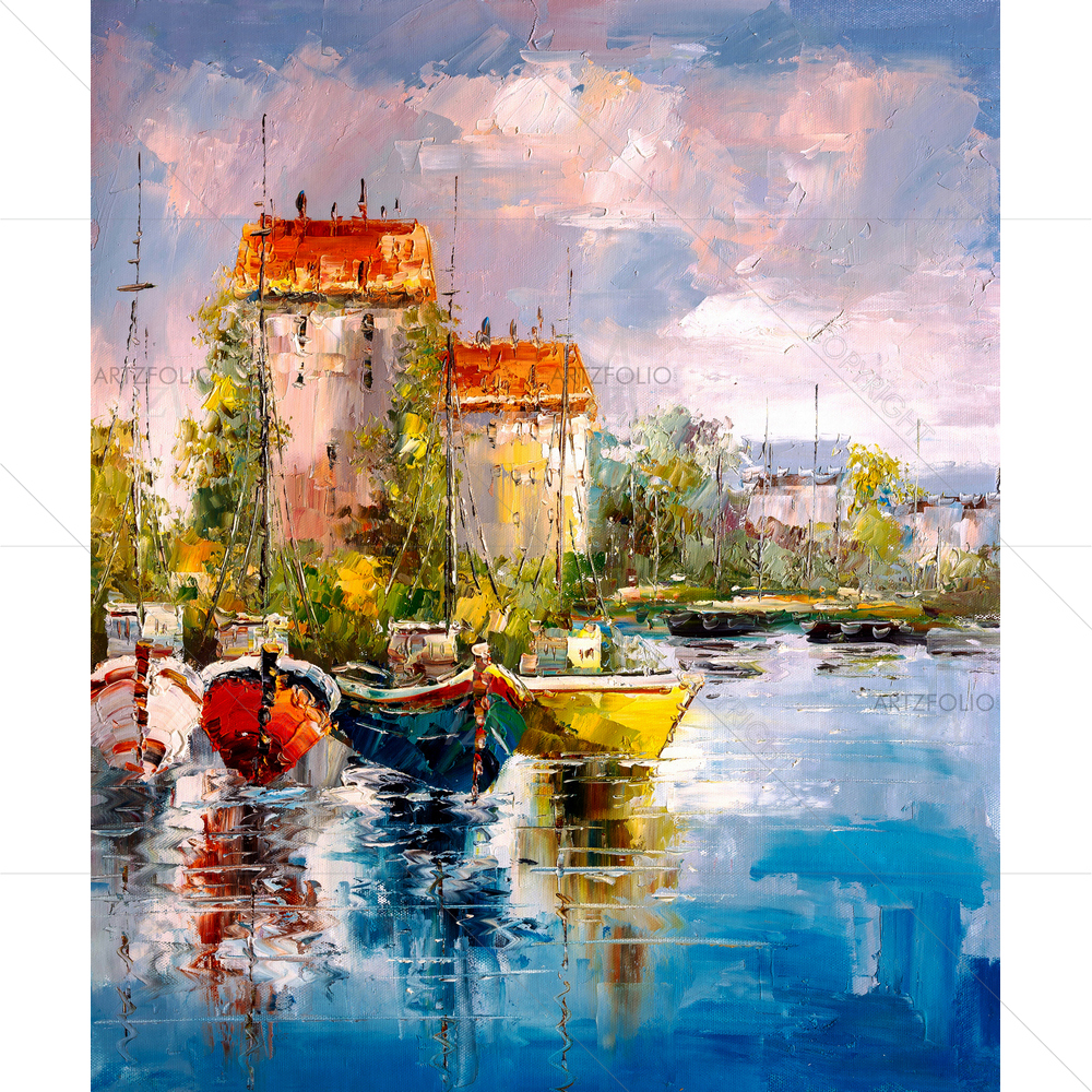 Harbor View Landscape D1 — custom-size art design 5011760