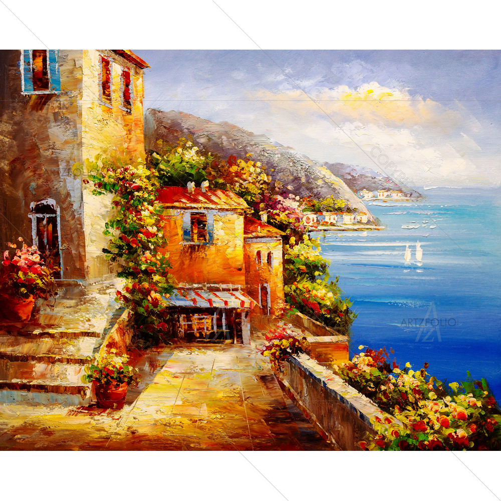 Harbor View, Greece — Abstract custom art by ArtzFolio