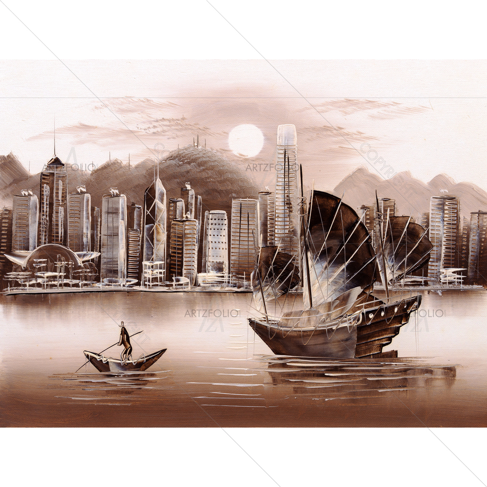 Victoria Harbor, Hong Kong D1 — custom-size art design 5011769