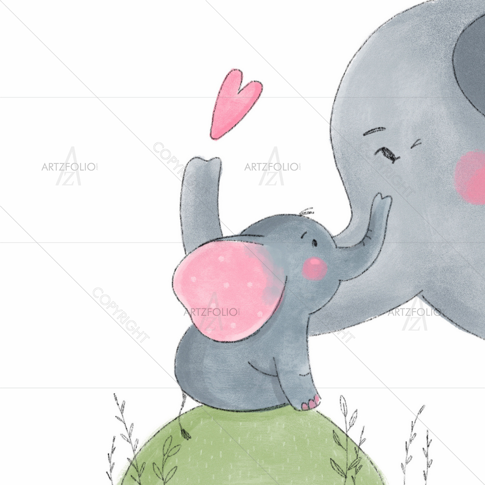 Baby Elephant D4 — Animals custom art by ArtzFolio