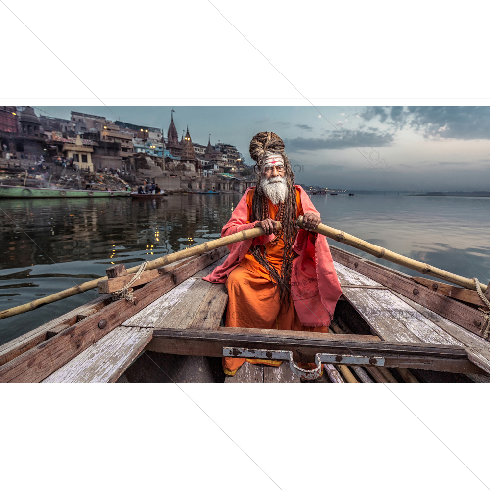 Nondo Somendrah Portrait, Varanasi, India — Devotional custom art by ArtzFolio