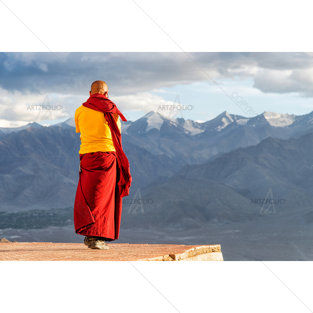Indian Tibetan Monk Lama — Devotional custom art by ArtzFolio