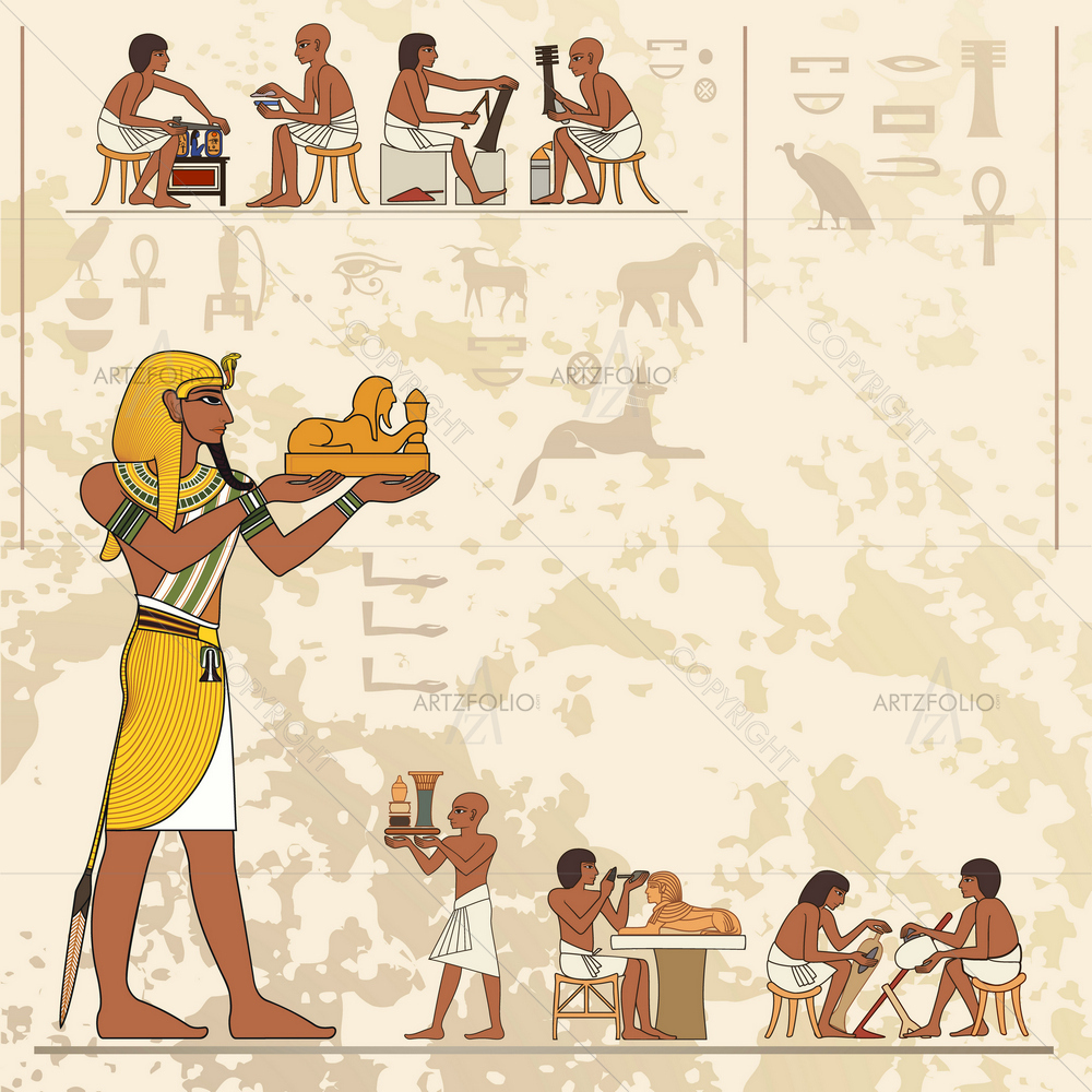 Egyptian Hieroglyph and Symbol D1 — Kids & Nursery custom art by ArtzFolio