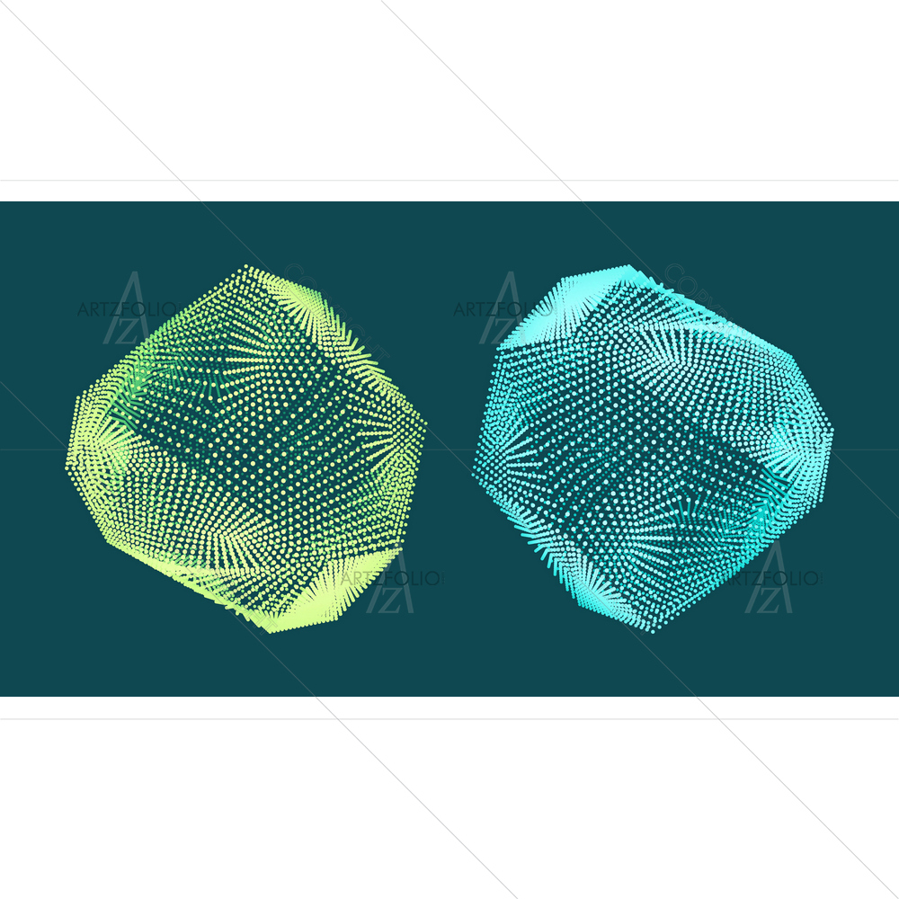 3D Wireframe Lines and Dots — Abstract custom art by ArtzFolio