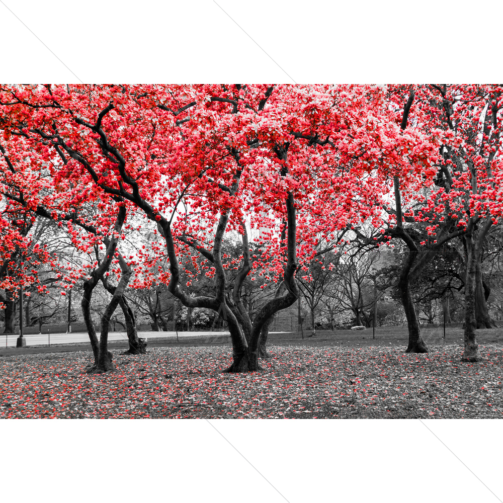 Red Flower Trees Blossom — Devotional custom art by ArtzFolio