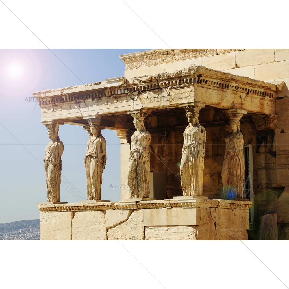 Erechtheion Caryatid Porch on Acropolis at Athens — custom-size art design 5011852