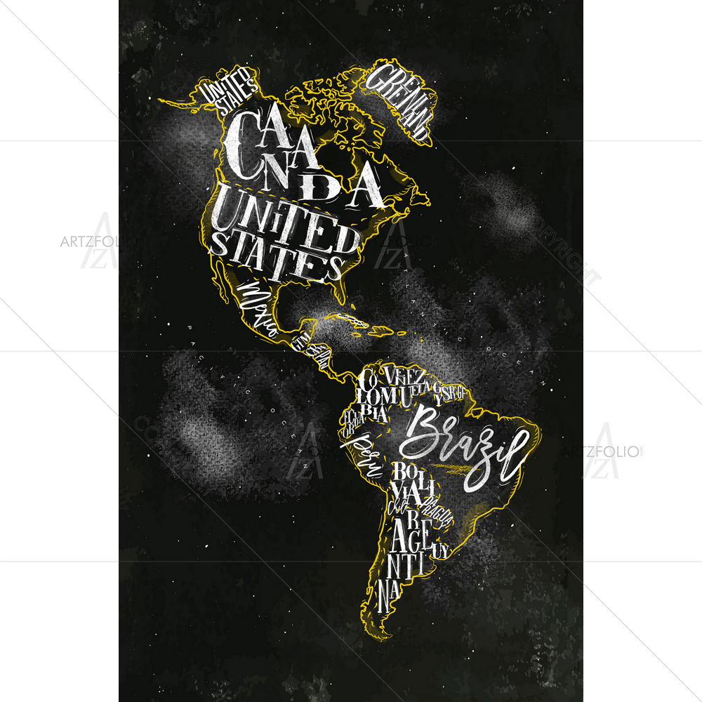 Vintage America Map D1 — custom-size art design 5011858