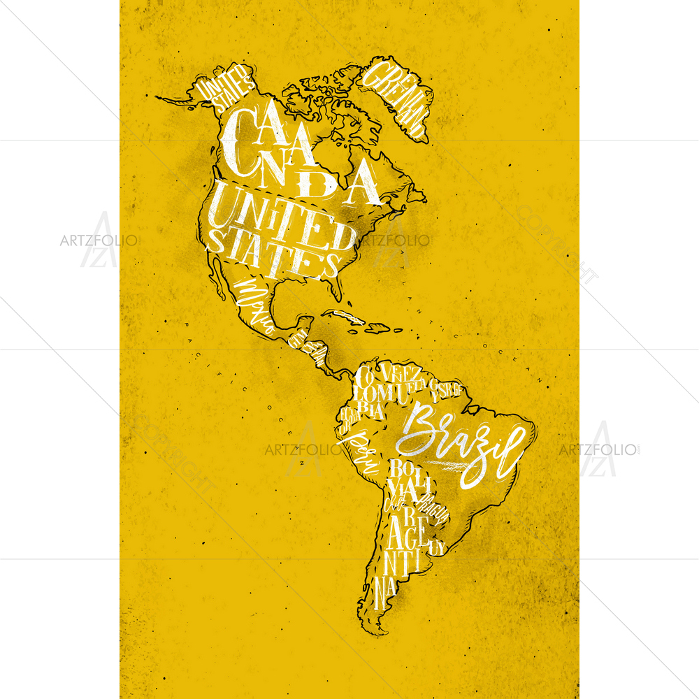 Vintage America Map D2 — American custom art by ArtzFolio