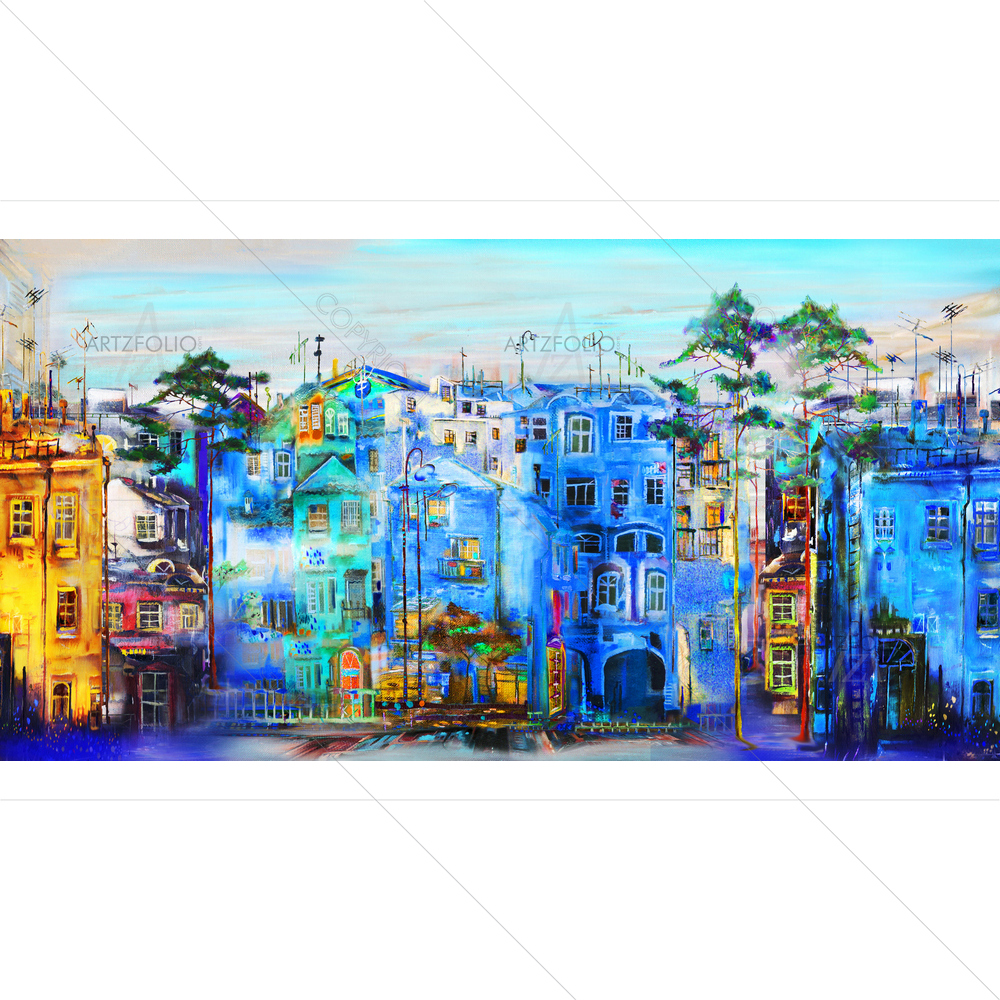 Resort Town Early Morning — custom-size art design 5011866