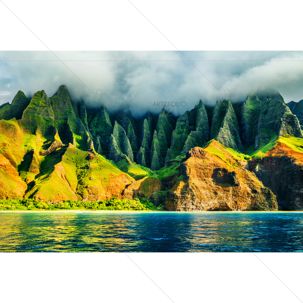 Coastline Landscape, Kauai Island, USA — custom-size art design 5011867