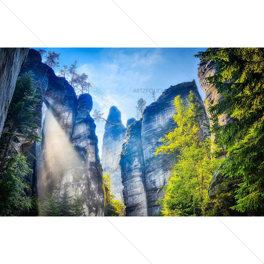 Mountain Cliff Landscape — custom-size art design 5011876