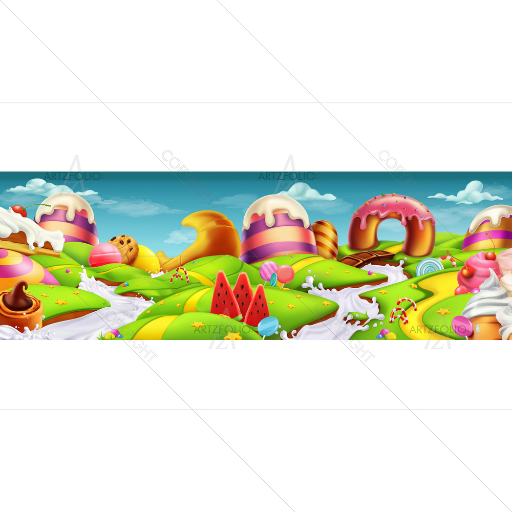 3D Candy Landscape — custom-size art design 5011893