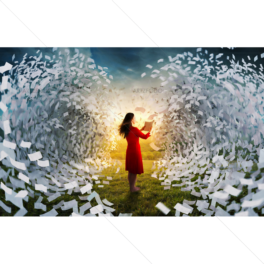 Woman Holding a Book — Devotional custom art by ArtzFolio