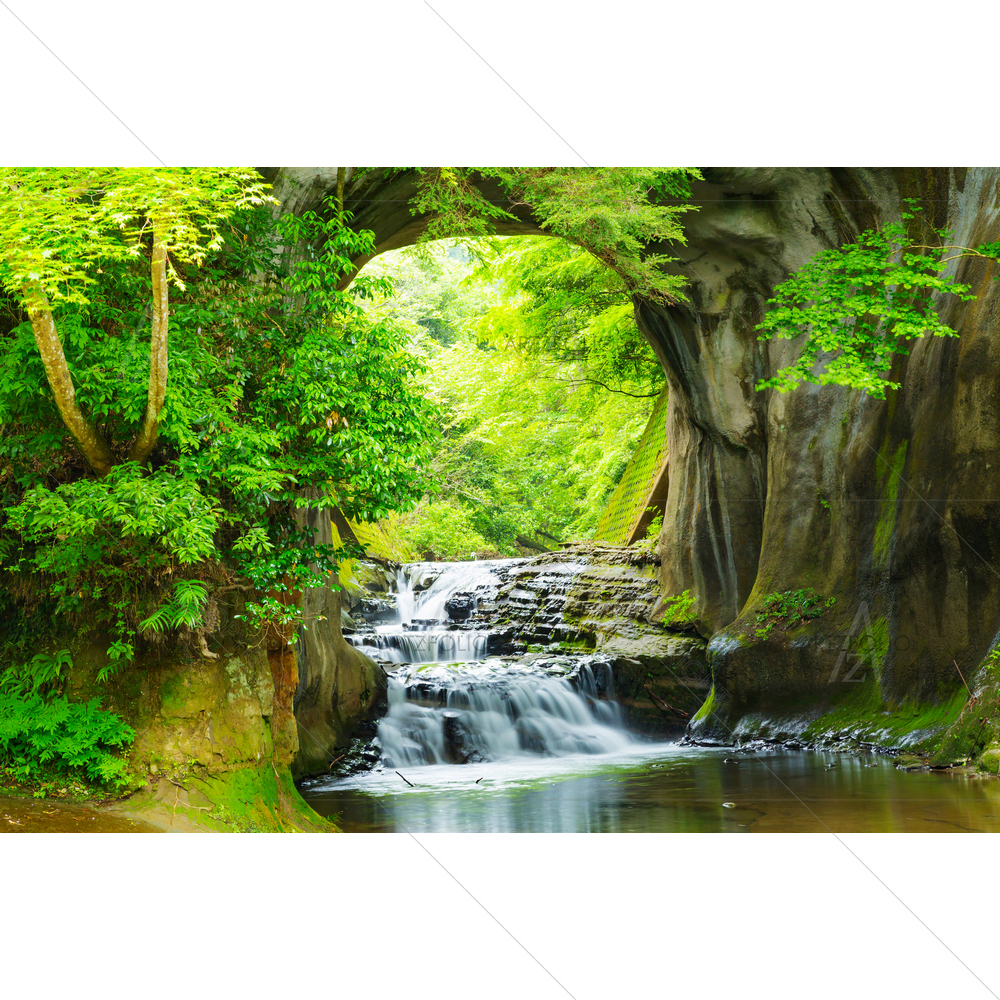 Waterfall in Mountain — Fluid marble custom art by ArtzFolio
