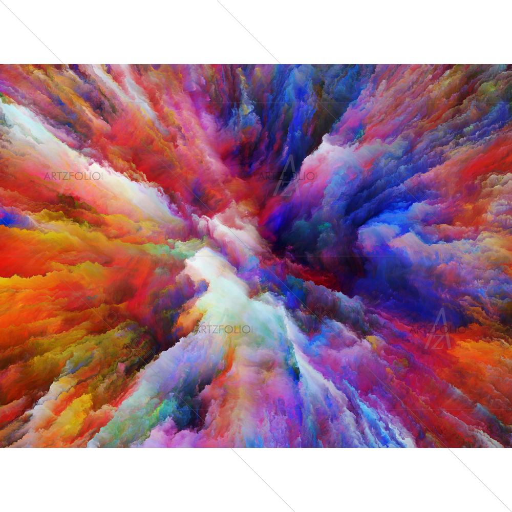 Abstract Fractal Color Explosion D4 — Abstract custom art by ArtzFolio