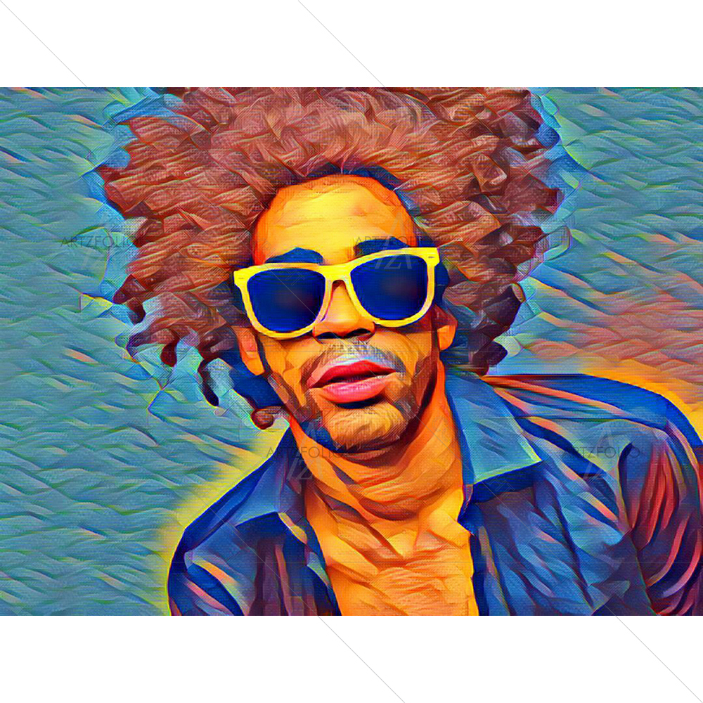 Afro Man Portrait — custom-size art design 5011940