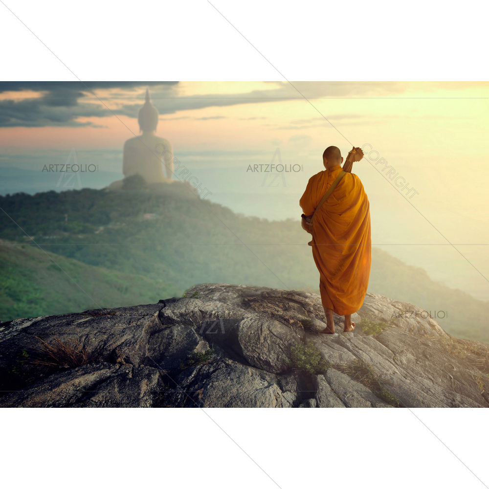 Buddhist Monk, Thailand, Asia — custom-size art design 5011952