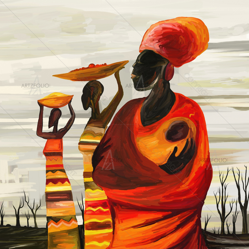 Woman with Baby, Africa — custom-size art design 5011955