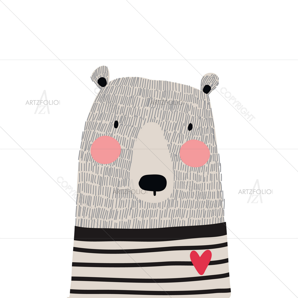 Bear Portrait D3 — Animals custom art by ArtzFolio