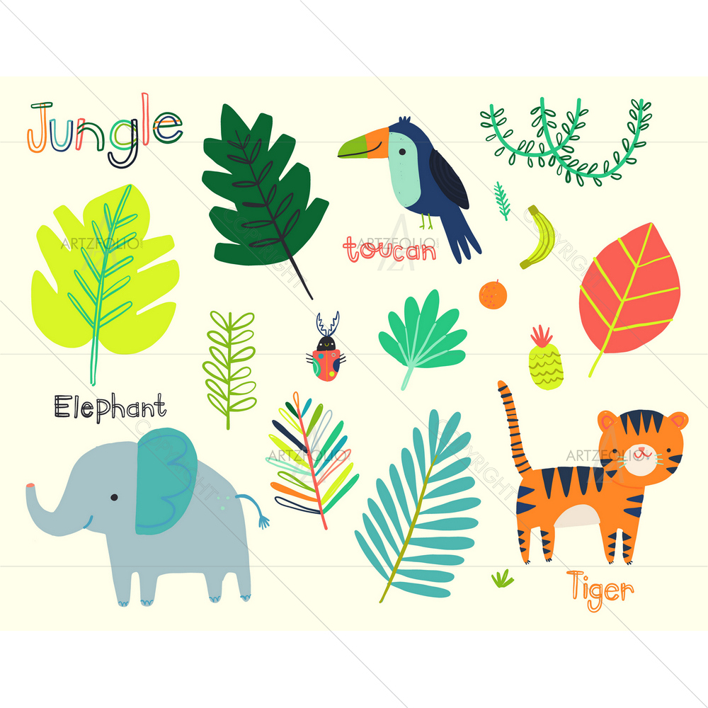 Jungle Animals — custom-size art design 5011996