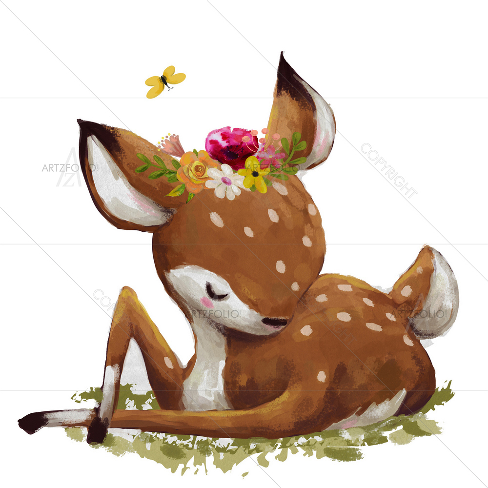 Cartoon Deer — Animated Cartoons custom art by ArtzFolio