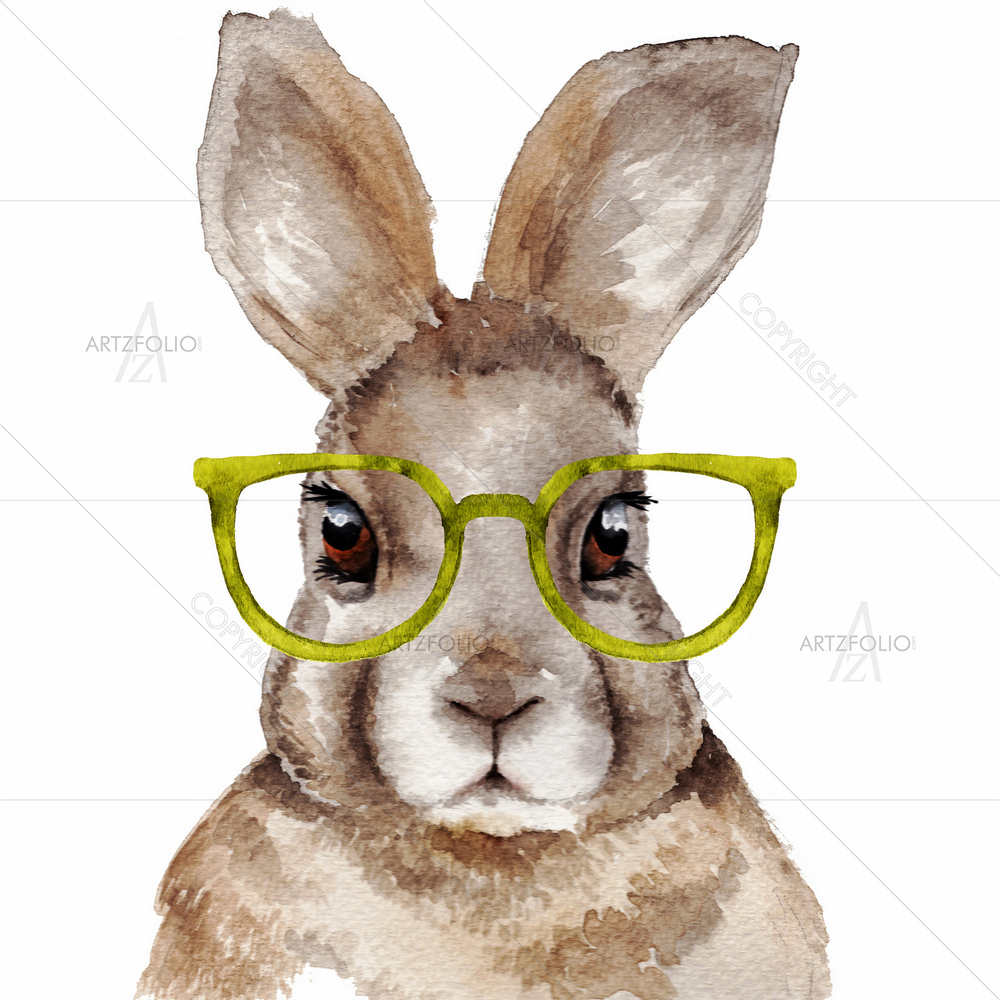 Watercolor Rabbit — custom-size art design 5012006