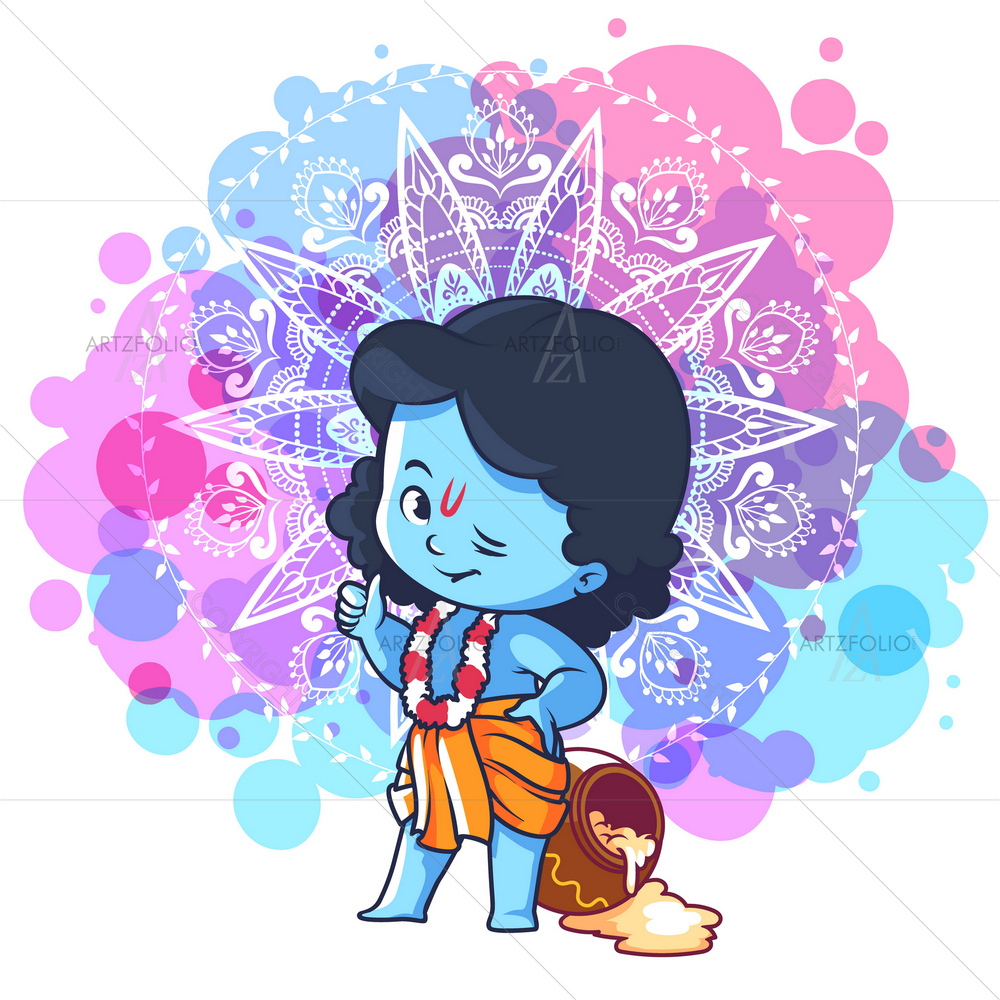 Little Krishna with Butter Pot — custom-size art design 5012024