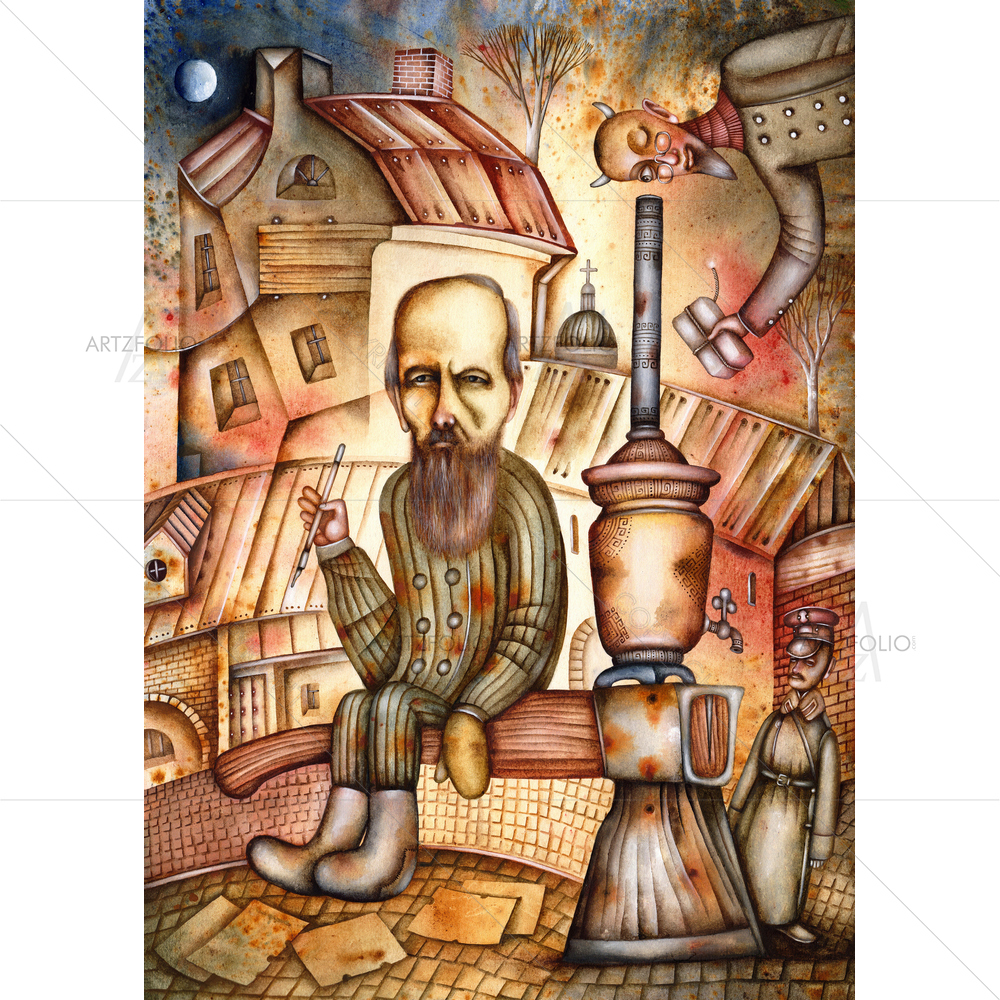 Fyodor Dostoyevsky, Russian Writer, 1821-1881 D2 — Kids & Nursery custom art by ArtzFolio