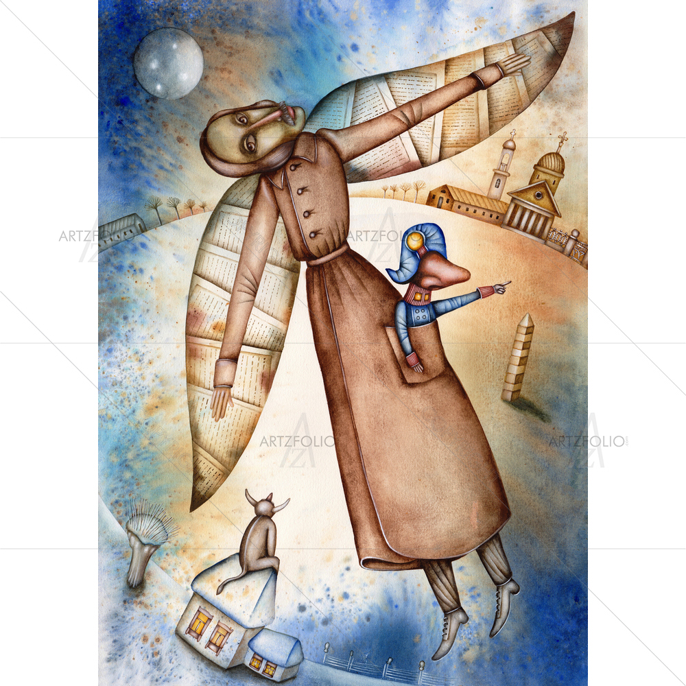 Nikolai Gogol, Russian Writer, 1809-1852 — Animated Cartoons custom art by ArtzFolio