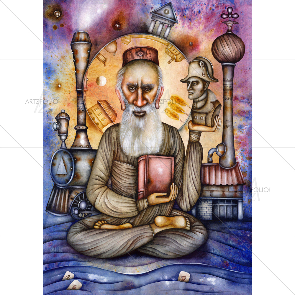 Leo Tolstoy, Russian Writer, 1828-1910 D3 — Animated Cartoons custom art by ArtzFolio