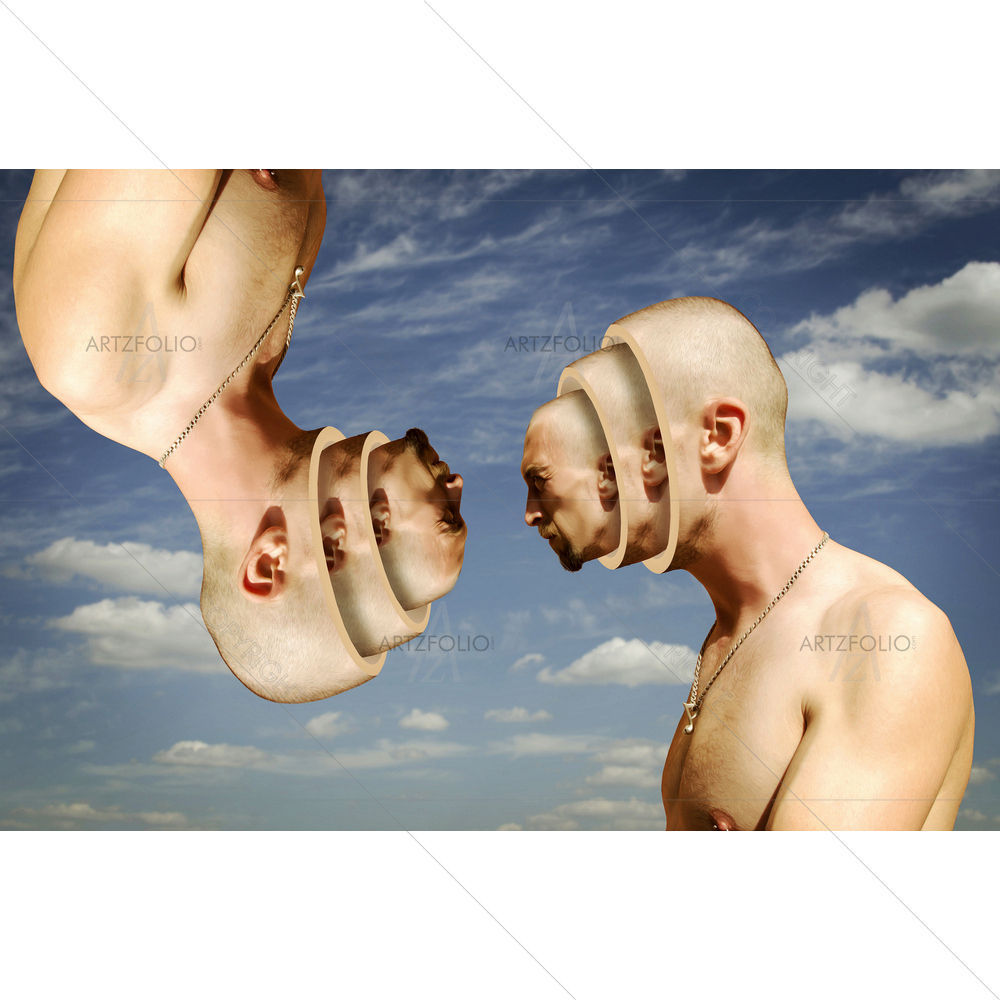 Human Head Divided on Several Parts — Surrealism custom art by ArtzFolio