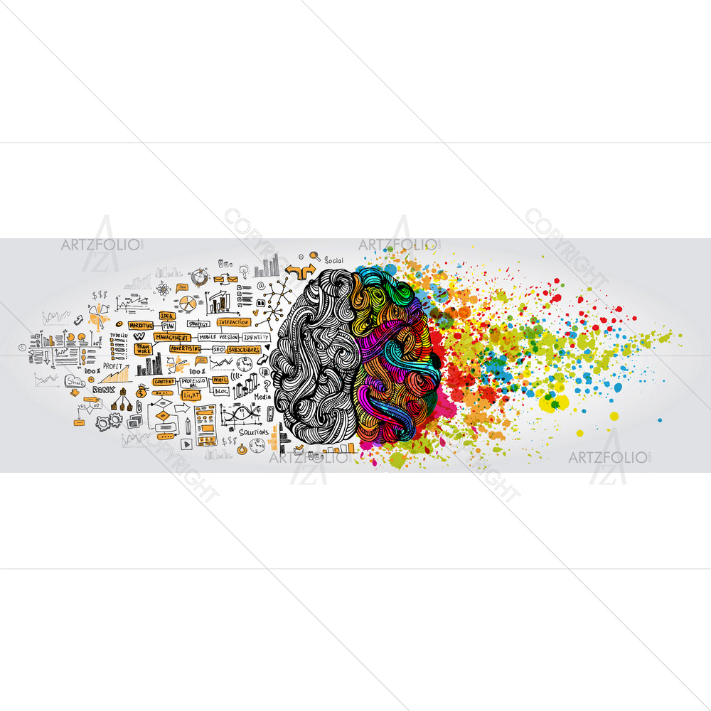 Left Right Human Brain — Abstract custom art by ArtzFolio