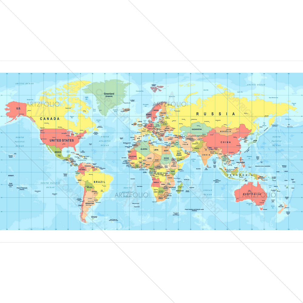 World Map D3 — custom-size art design 5012050